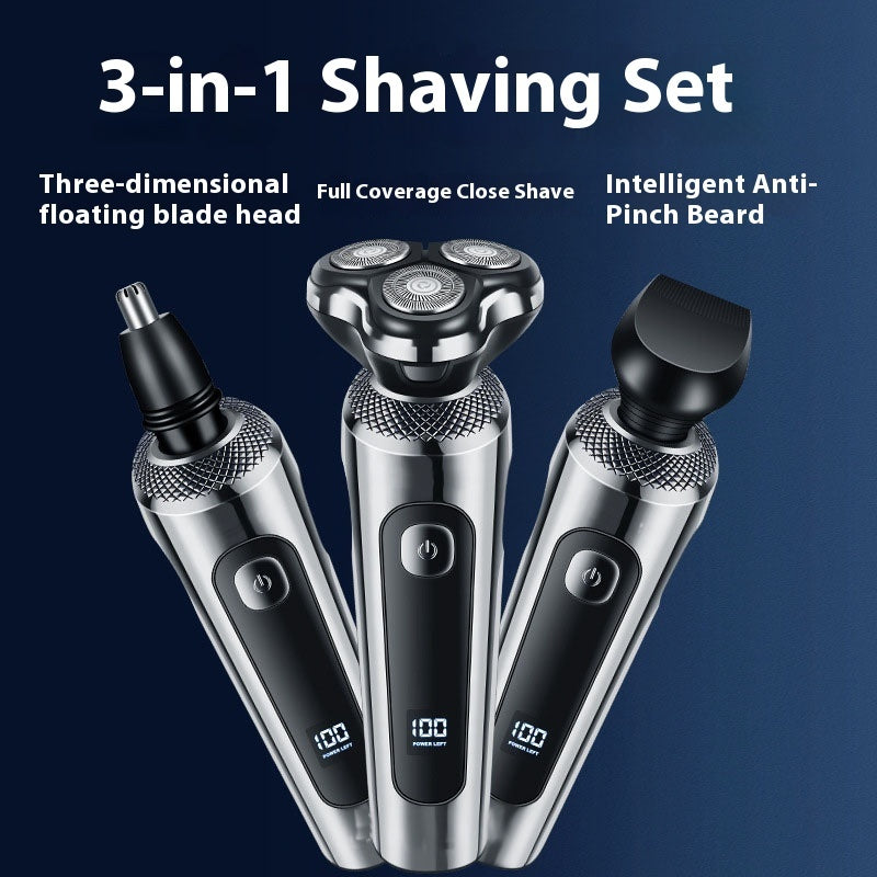 GroomX™ Digital 5-in-1 Shaver – Waterproof, Rechargeable & Precision Beard Trimmer