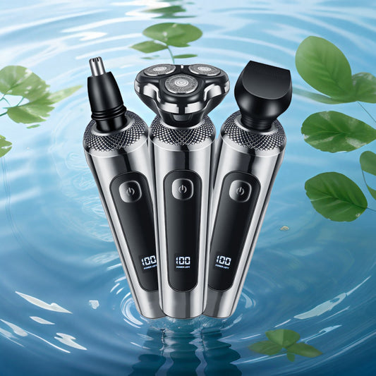 GroomX™ Digital 5-in-1 Shaver – Waterproof, Rechargeable & Precision Beard Trimmer