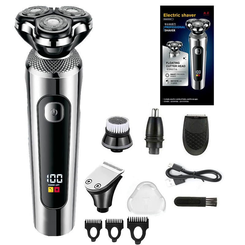 GroomX™ Digital 5-in-1 Shaver – Waterproof, Rechargeable & Precision Beard Trimmer